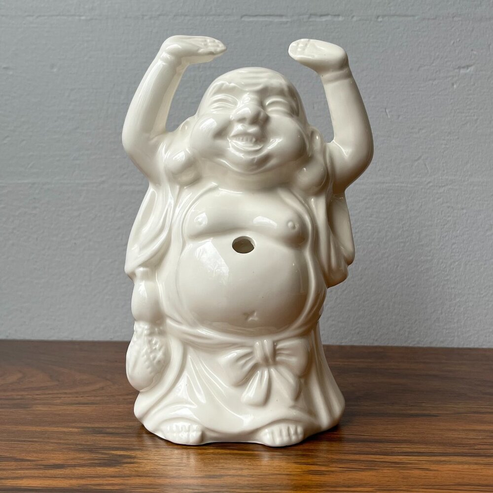 Tiki Mug Ceramic Laughing Buddha Orchids Of Hawaii Asian Style Taiwan